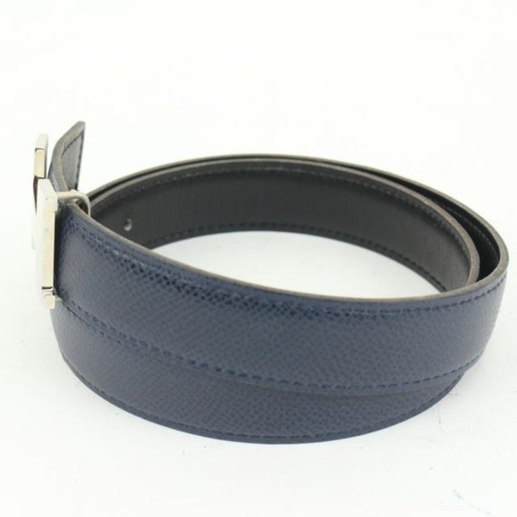 Hermès Navy x Black x Silver 24mm Reversible H Logo Belt Kit  1h425s main image 4